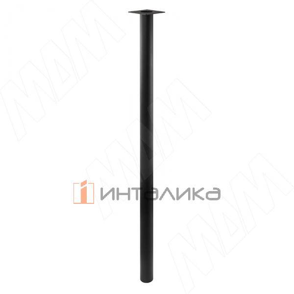 Левадия опора для стола круглая D51, H1103+18 мм, черный (RAL 9005, муар) – 1