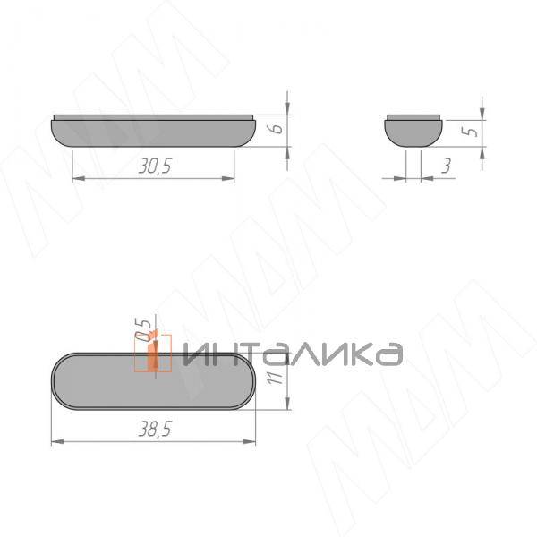 SuperGlide Подпятник прямоугольный 10х38 мм, самоклеящийся – 3
