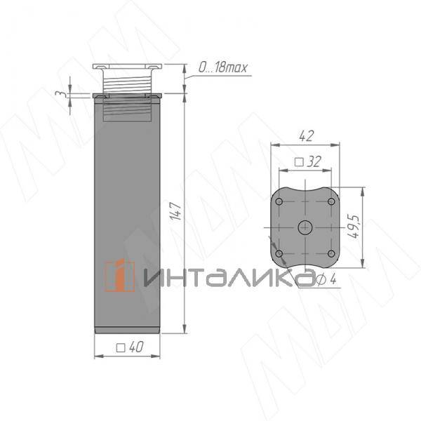 Опора декоративная Н150+18мм черный матовый – 2