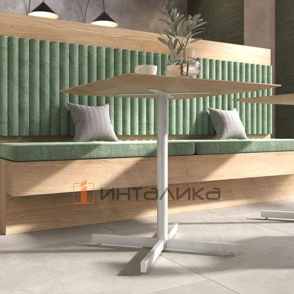 Амадора подстолье 700х700, H730+5мм, хром матовый (RAL 9006, муар) – 3