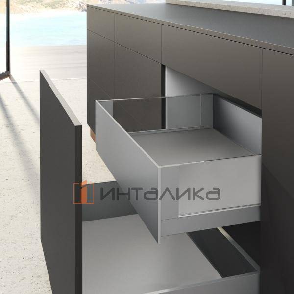 Передняя панель внутреннего ящика HETTICH AvanTech You Inlay, H187, в корпус 300 (16), серебристый – 2
