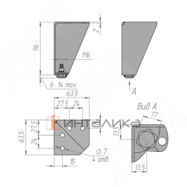 Опора декоративная Н100+10мм черный матовый – 5