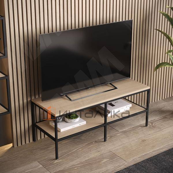 Металлокаркас-тумба напольная для ТВ 1200x450x450мм, черный (RAL 9005, муар) – 3