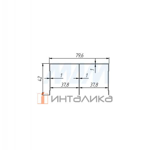 INTEGRO Направляющая нижняя золото матовое, L-6000 – 2