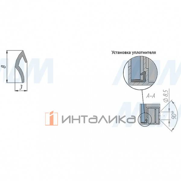 INTEGRO Уплотнитель для рамочного профиля, прозрачный – 3