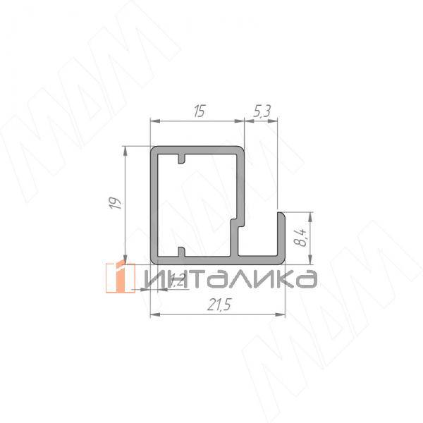 INTEGRO Профиль рамочный узкий, 19х20х8, серебро (анод), L-3000 – 3