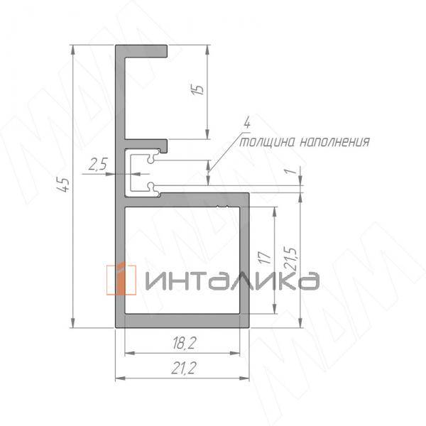 SECRET MAXI Профиль рамочный узкий с интегрированной ручкой, черный, L-5400 – 3