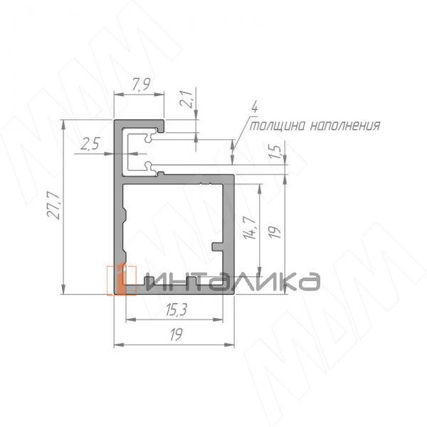 SECRET Профиль рамочный узкий, черный, L-6000 – 3