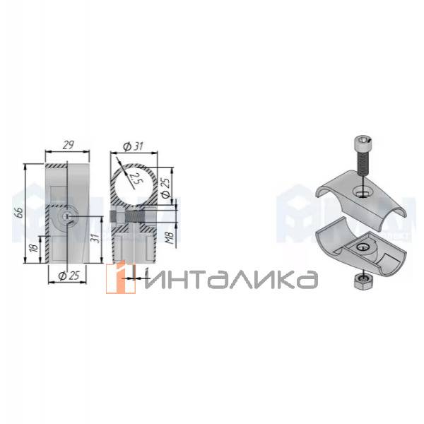 Соединитель перпендикулярный 2-х труб, черный – 2