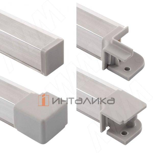 Аксессуары для квадратного плинтуса серия 77.00, светло-серый – 2