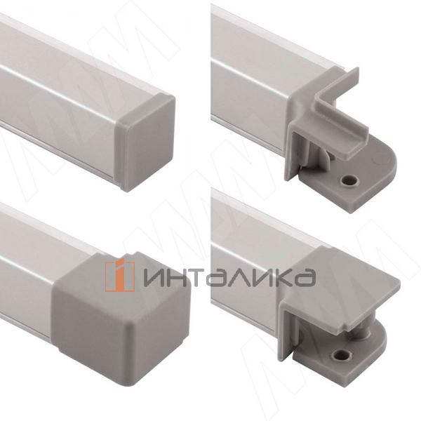 Аксессуары для квадратного плинтуса серия 77.00, серый – 2