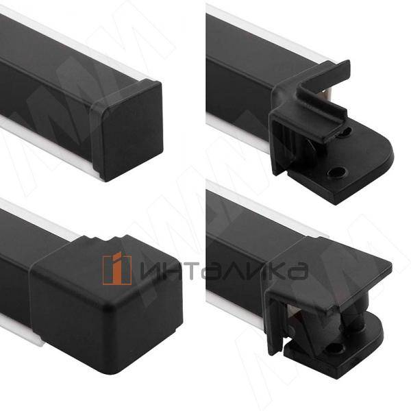Аксессуары для квадратного плинтуса серия 77.00, черный – 2