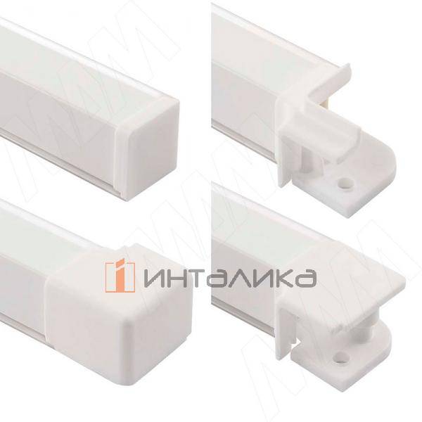 Аксессуары для квадратного плинтуса серия 77.00, белый – 2
