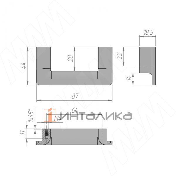 Ручка-скоба 64мм черный матовый – 4