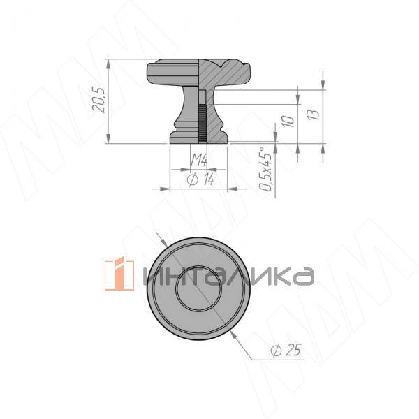 Ручка-кнопка D25мм латунь – 2