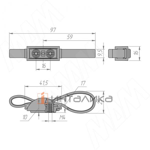 Ручка-кнопка 16мм золото матовое/черный – 2