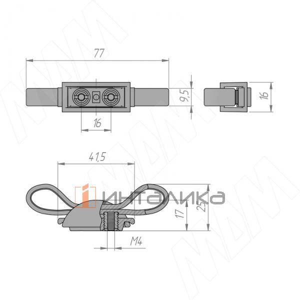 Ручка-кнопка 16мм золото матовое/черный – 2