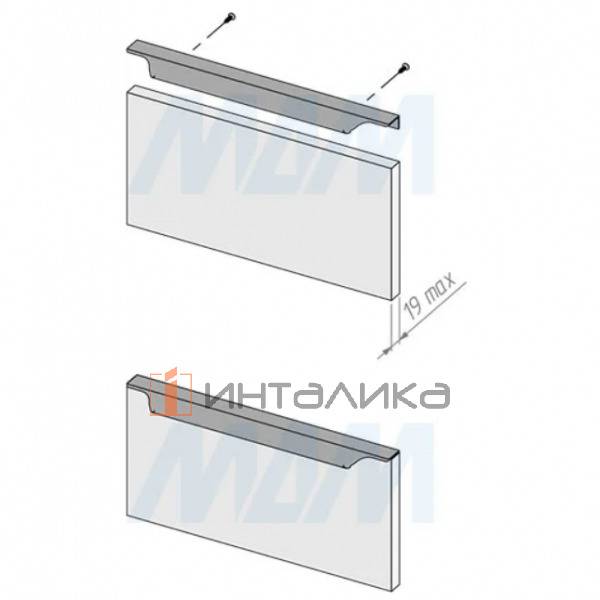 Профиль-ручка 200мм крепление саморезами золото матовое – 4