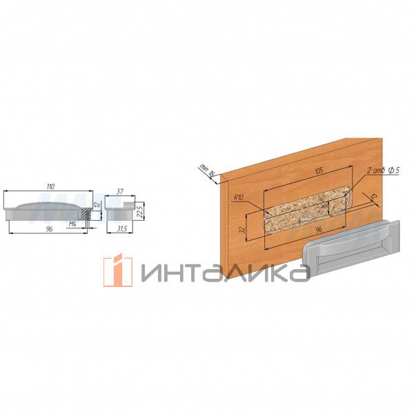 Ручка-раковина 96мм бронза состаренная – 3