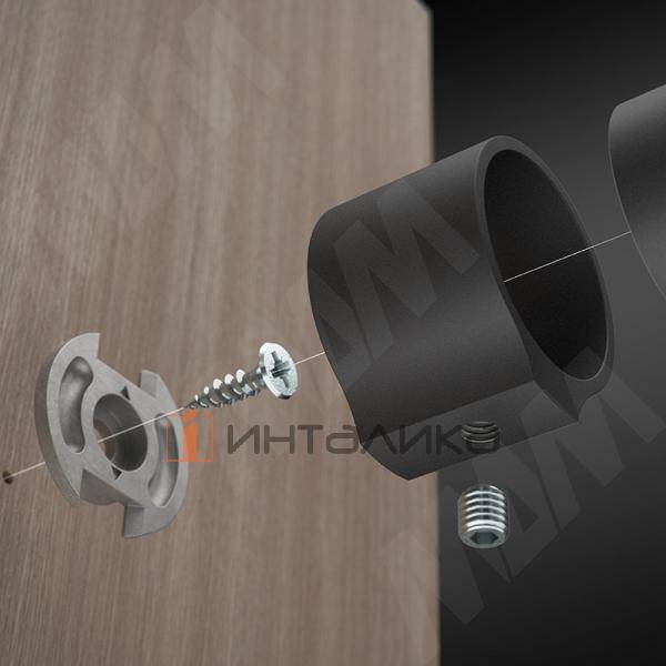 Штангодержатель для круглой трубы D25, с винтом, черный – 3