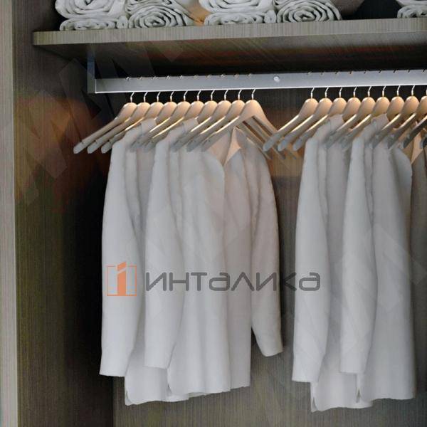 E-VOGUE Штанга прямоугольная с подсветкой, с датчиком движения (PIR) и аккумулятором, 1000 мм, сереб – 5