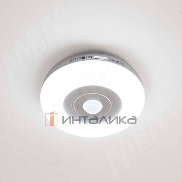 RING Светодиодный светильник аккумуляторный с датчиком движения (PIR), круглый, серебро, нейтральный – 2
