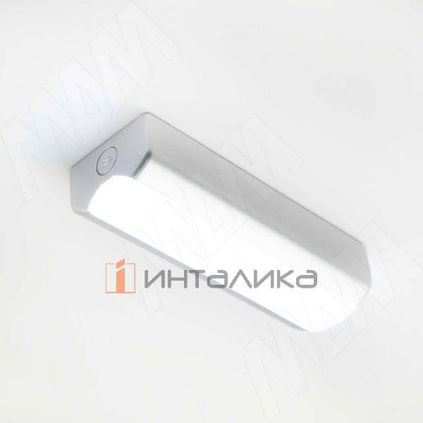 SHAK Светодиодный светильник аккумуляторный с датчиком на вибрацию, 100х35 мм, серебро, нейтральный – 2