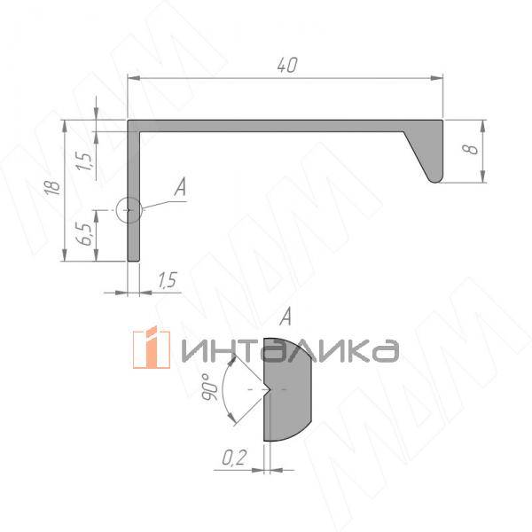 Профиль-ручка крепление саморезами черный матовый (краска), L-3000мм – 3