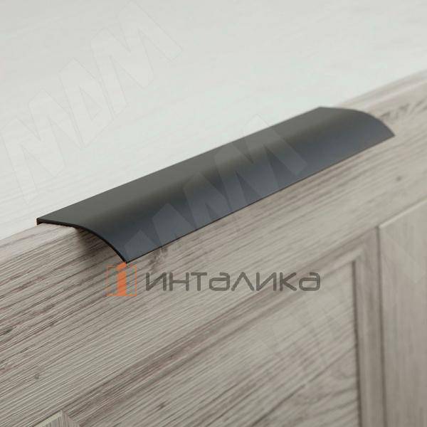 Профиль-ручка 192мм крепление саморезами черный матовый – 2