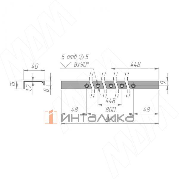 Профиль-ручка 192мм (L=220мм) крепление саморезами белый матовый – 3