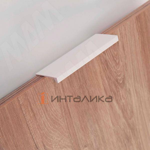 Профиль-ручка 96мм (L=124мм) крепление саморезами белый матовый – 2