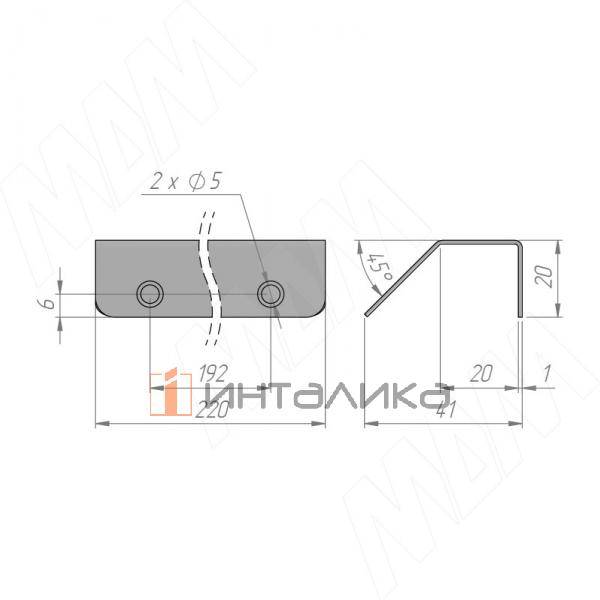 Профиль-ручка 192мм (L=220мм)  крепление саморезами графит – 2