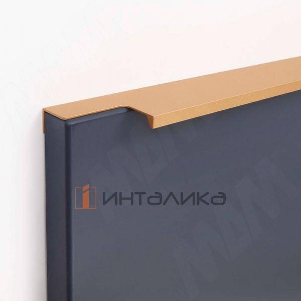 Профиль-ручка 496мм крепление саморезами золото матовое – 2