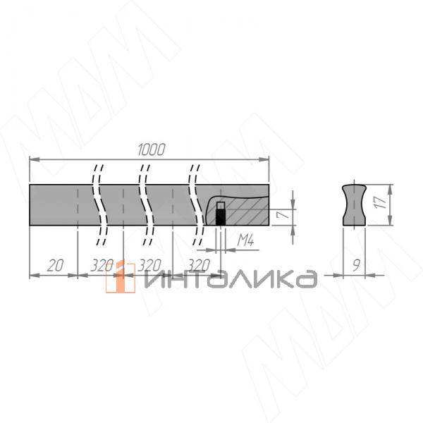 Профиль-ручка 320мм (L=1000мм) белый матовый – 4