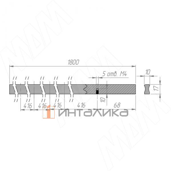 Профиль-ручка 416мм (L=1800мм) белый матовый – 4