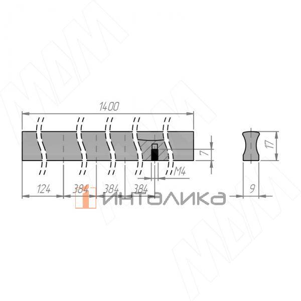 Профиль-ручка 384мм (L=1400мм) графит – 3