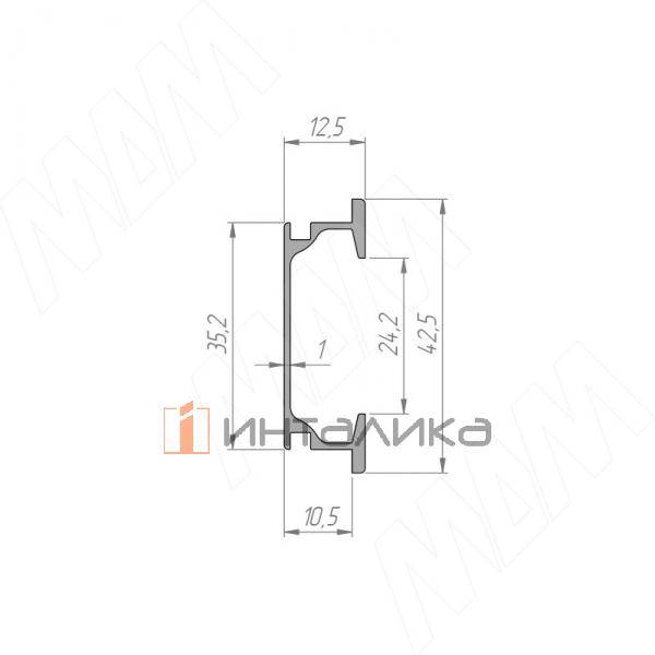 Профиль-ручка крепление саморезами алюминий матовый, L-3000мм – 3