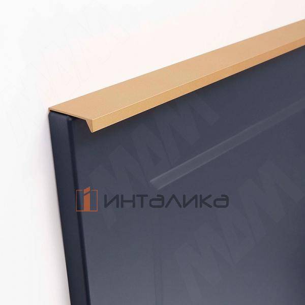 Профиль-ручка 396мм крепление саморезами золото матовое – 2