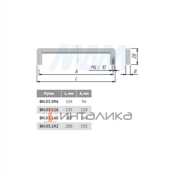 Ручка-скоба 192мм графит – 2