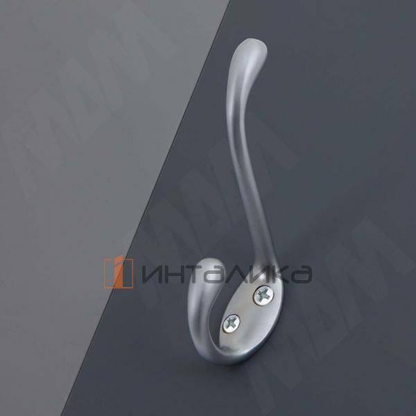 Крючок двухрожковый L-большой, хром матовый – 2