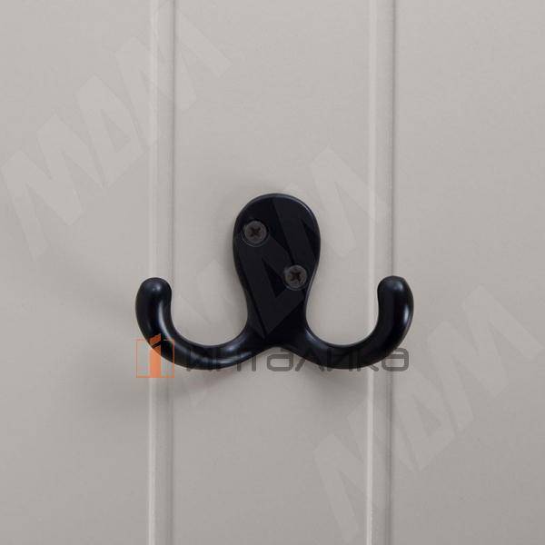 Крючок двухрожковый черный матовый – 2