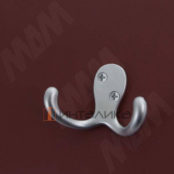 Крючок двухрожковый хром матовый – 2