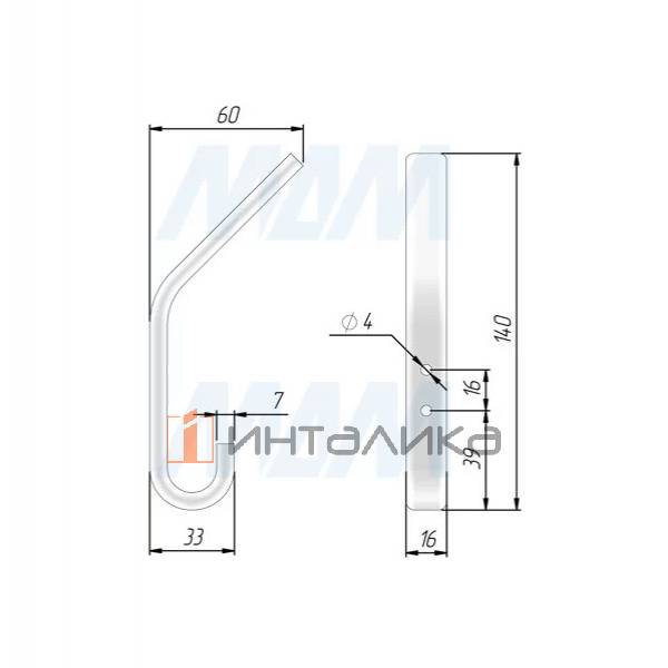 Крючок двухрожковый черный матовый – 2