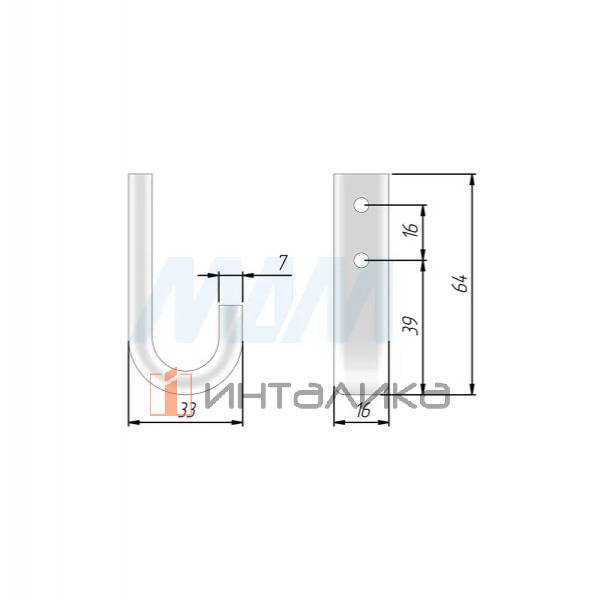 Крючок однорожковый графит – 2