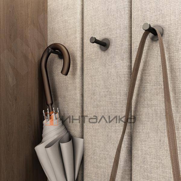 Крючок однорожковый L=52мм черный матовый – 3