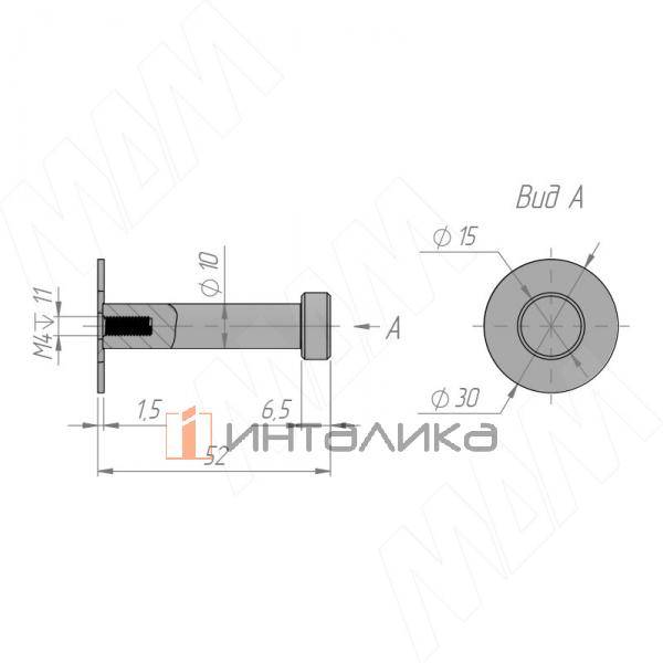 Крючок однорожковый L=52мм черный матовый – 4