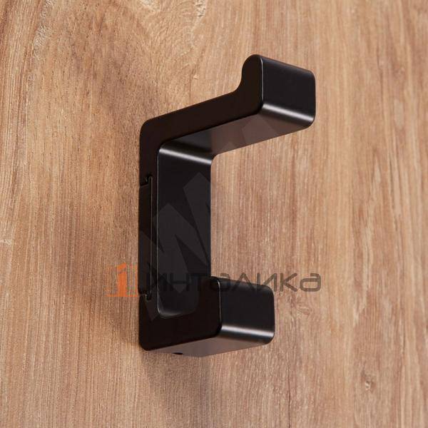 Крючок двухрожковый черный матовый – 3