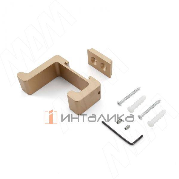 Крючок двухрожковый золото матовое – 2