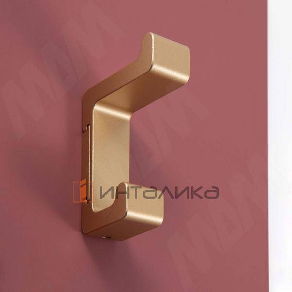 Крючок двухрожковый золото матовое – 3