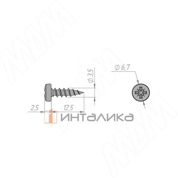 Саморез с полукруглой головкой под крест, 3,5х13 (1000 штук) – 3